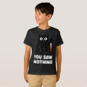面白いものなど何も見なかった 黒猫 Tシャツ (正面フル)