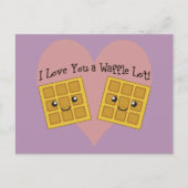 面白いよ 愛してる ワッフルの数だけ 大好き キュートなワッフル ポストカード (正面)
