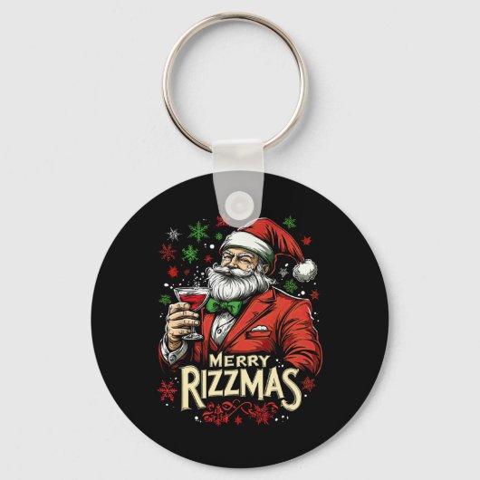 面白いよ、楽しいリズマス サンタ クリスマス キーホルダー (正面)