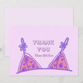 面白いわがままなパープルランジェリー ブラガールのおかげ サンキューカード (正面/裏面)