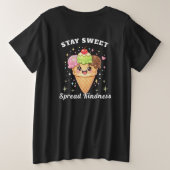 面白いアイスクリーム プラスサイズTシャツ (デザイン裏面)