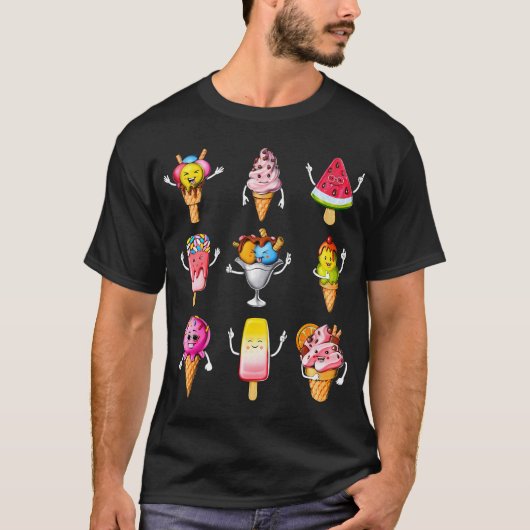 面白いアイスクリーム Tシャツ (正面)