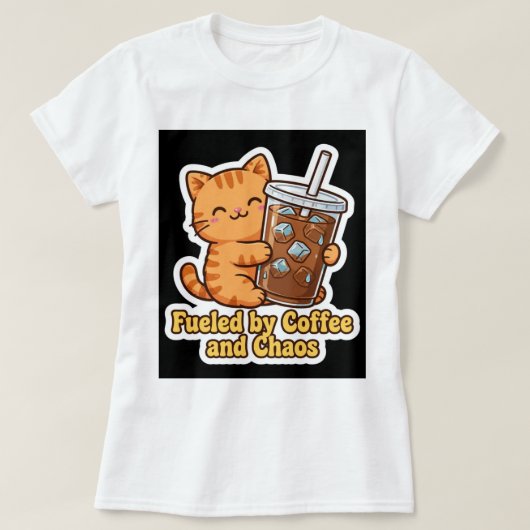 面白いアイスコーヒー愛飲者ギフト Tシャツ (デザイン正面)