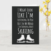 面白いアイススケートカード 冬のスケーター 女性 ユーモア カード (黄色い花)