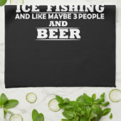 面白いアイスフィッシングの名言 キッチンタオル (折り畳み)