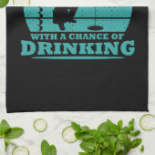 面白いアイスフィッシング キッチンタオル (折り畳み)