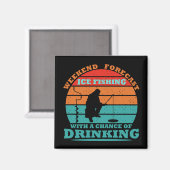 面白いアイスフィッシング マグネット (正面/裏面)