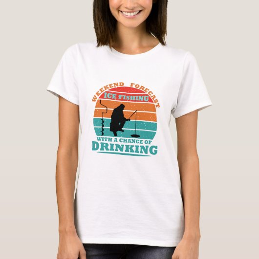 面白いアイスフィッシング Tシャツ (正面)