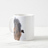 面白いアイスランド馬の肖像画 コーヒーマグカップ (正面左)