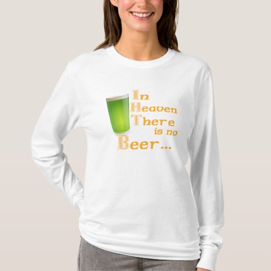 面白いアイリッシュ+ドリンク+女性用長袖シャツ Tシャツ (正面)