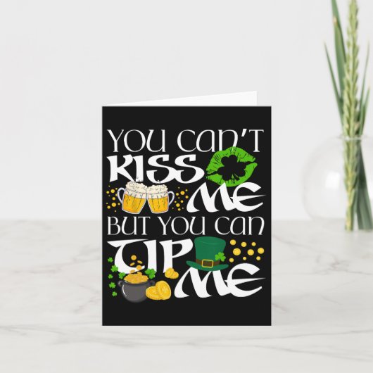 面白いアイルランドのセントパトリックデーのウェイトレス・レーテンダー シャム カード (正面)