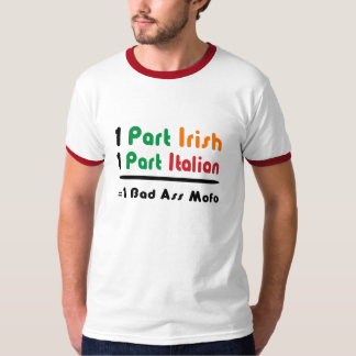面白いアイルランド人部分イタリア人男性Tシャツ Tシャツ