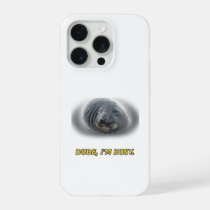 面白いアザラシの男 私は忙しい iPhone 15 Pro カバー