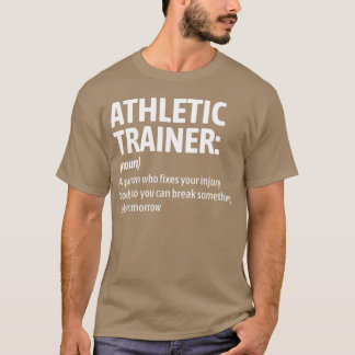 面白いアスレチックトレーナーの定義怪我フィアホワイト Tシャツ