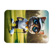 面白いアニメの猫のゴルフプレーヤー, マグネット (横)