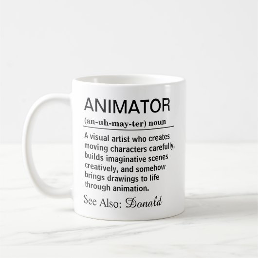 面白いアニメーターの定義 コーヒーマグカップ (左)