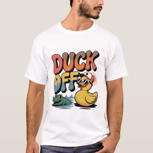 面白いアヒルのオフ Tシャツ (正面)