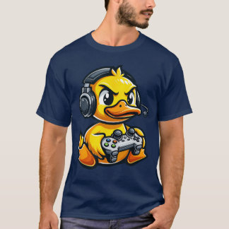 面白いアヒルのゲーマー ビデオゲーム 男の子 女の子 友達 Tシャツ