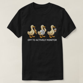 面白いアヒルのトリオ プロフェッショナル監視 グラフィック Tシャツ
