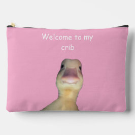 面白いアヒルのミーム – “Welcome to My Crib” かわいいアニマル アクセサリーポーチ