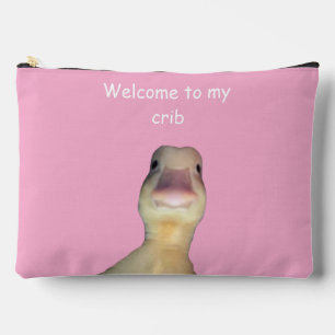 面白いアヒルのミーム – “Welcome to My Crib” かわいいアニマル アクセサリーポーチ