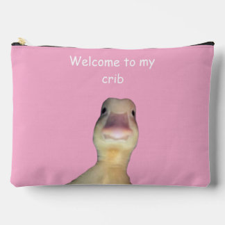 面白いアヒルのミーム – “Welcome to My Crib” かわいいアニマル アクセサリーポーチ