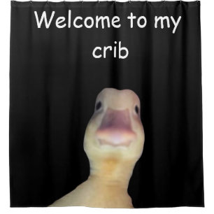 面白いアヒルのミーム – “Welcome to My Crib” かわいいアニマル シャワーカーテン