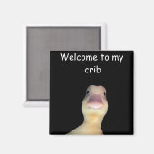 面白いアヒルのミーム – “Welcome to My Crib” かわいいアニマル マグネット (正面/裏面)