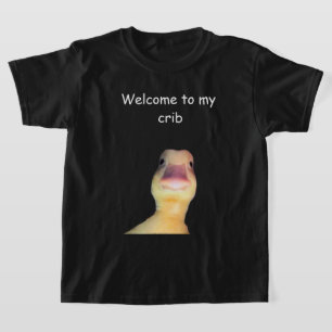 面白いアヒルのミーム – “Welcome to My Crib” かわいいアニマル Tシャツ