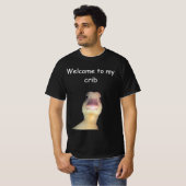 面白いアヒルのミーム – “Welcome to My Crib” かわいいアニマル Tシャツ (正面フル)
