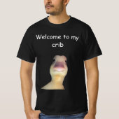 面白いアヒルのミーム – “Welcome to My Crib” かわいいアニマル Tシャツ (正面)