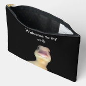 面白いアヒルのミーム - 「Welcome to My Crib」かわいい動物 アクセサリーポーチ (見開き)