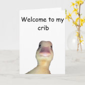 面白いアヒルのミーム - 「Welcome to My Crib」かわいい動物 カード (黄色い花)