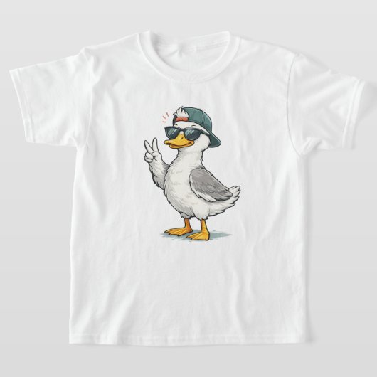 面白いアヒルの子供服 Tシャツ (レイダウン)
