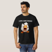 面白いアヒル ブラック Tシャツ (正面フル)