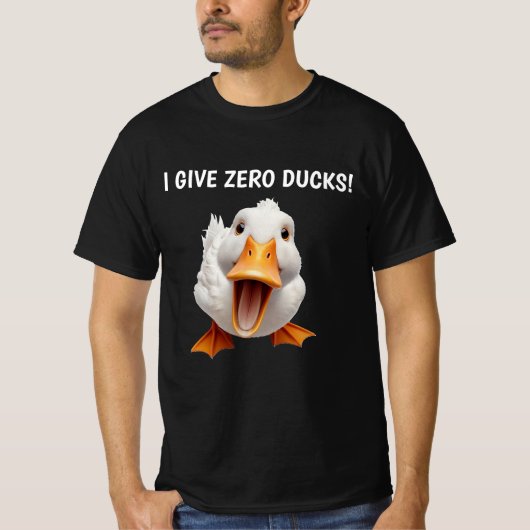 面白いアヒル ブラック Tシャツ (正面)