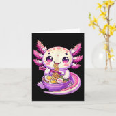 面白いアホロトル noodles アニメ かわいい アホロトル ラーメン食べる R カード (黄色い花)