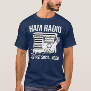 面白いアマチュア無線Tシャツ 最初のソーシャルメディア Tシャツ