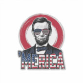 面白いアメリカ愛国者大統領ビンテージ ベクター デ シール (正面)