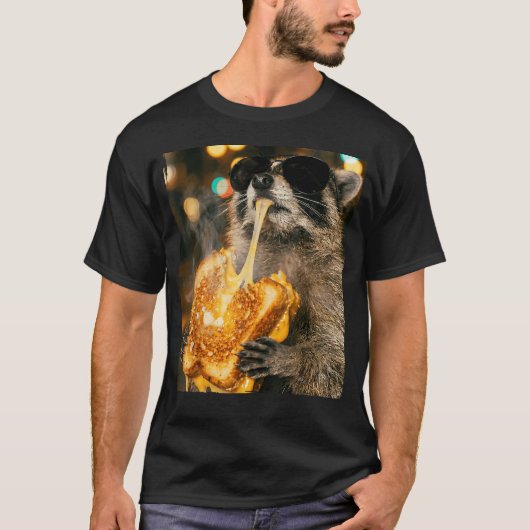 面白いアライグマのグリルチーズ Tシャツ (正面)