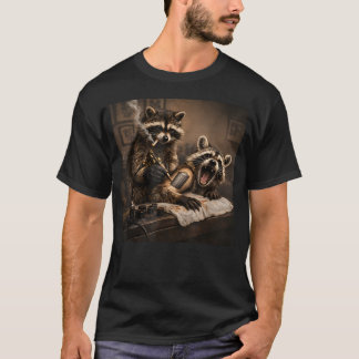 面白いアライグマのタトゥーアーティストは野生のタトゥーを入れることができる Tシャツ