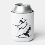 面白いアライグマ射手 缶クーラー (缶正面)
