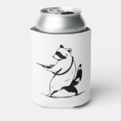 面白いアライグマ射手 缶クーラー (缶裏面)