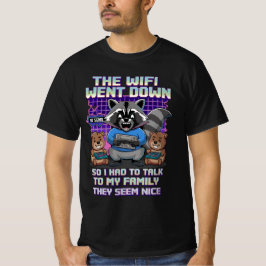 面白いアライグマ ゲーミング ミーム Tシャツ