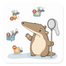 面白いアリクイの通知ハンターイラスト