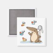 面白いアリクイの通知ハンターイラスト マグネット (正面/裏面)