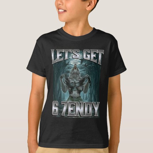 面白いアルファウルフミーム Let's Get 6 7endy Tシャツ (正面)