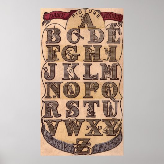 面白いアルファベット ポスター (正面)