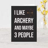 面白いアーチェリーカード スポーツ ボウアンドアロー ユーモア カード (黄色い花)