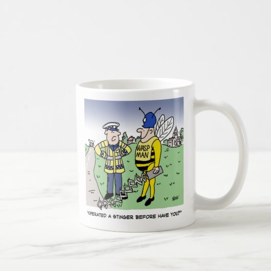 面白いイギリス交通警察のキャラクター コーヒーマグカップ (右)